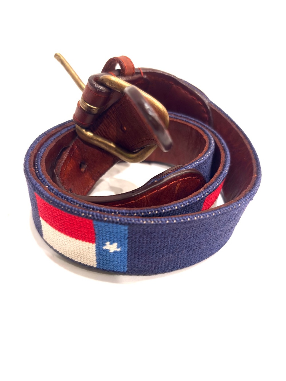 Smathers  & Branson needle point Texas Flag belt 32 - Picture 4 of 11